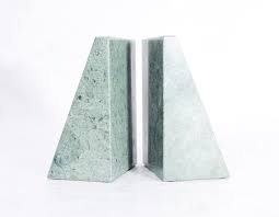 Set of 2 Modernist Era Green Marble Geometrical Bookends - Etsy