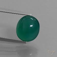 3.96ct Natural Medium Dark Green Agate, Oval, Translucent