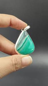 Natural Agate Pear Gemstone 925 Sterling Silver Women's ...