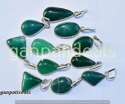 Green Onyx Gemstone Pendants Lots 925 Silver Plated Handmade ...