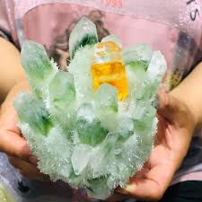 1.98LB New Find Green Phantom Quartz Crystal Cluster Mineral ...