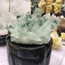 Rare Green Phantom Quartz Crystal Cluster - ~500g Natural ...