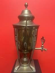 20 inch tall brass tea or coffee urn on stand antique art ...