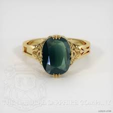 Green Sapphire Ring 3.55 Ct. 18K Yellow Gold | The Natural ...