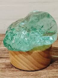 590 Grams Soft Green Monatomic Andara Crystal with Wood Base Dimmer G10 | eBay