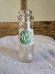 FREE SHIPPING Vtg Green Spot Beverage Glass Bottle - Etsy