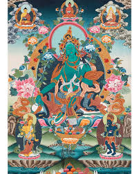 Female Green Tara Thangka | Decorative Art