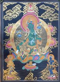 Green Tara with Amitabha Budha Thangka • Green Tara Gallery