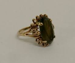 Woman's Smoky Topaz 14K Gold Filigree Ring Size 4.5 | eBay