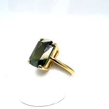 10K Gold Plated Synthetic Tourmaline Ring - Size 6 | eBay