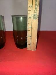 Set of 2 Green Juice / Drinking Glasses 4”Tall- 6 Oz- Estate Find | eBay