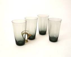 4 Mid Century Goblets Tourmaline, Vintage Gray Smoked Glass, Hand Blown Wine Glasses, Mcm 60s West Germany Modernist Design Drinking Glasses - Etsy