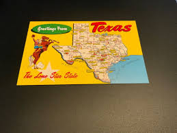 Texas ~ Lone Star State Greetings - Illustrated Map ...