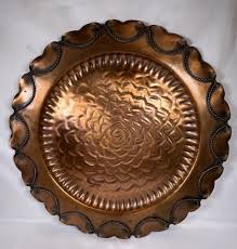 VTG 13.5” Handcrafted Gregorian Solid Copper Hanging Plate Floral Design | eBay