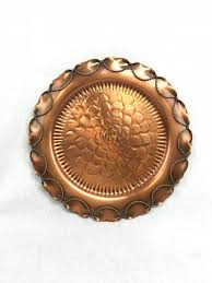 Sold at Auction: Vintage Gregorian Copper Platter, Hand Hammered, Marked