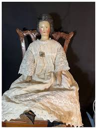 Wonderful Antique Large Wood Carved Doll W/ Carved Hair Style 25" Tall. For Sale at Ruby Lane