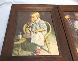 Vintage Pair of "Gary" & "Gretchen" Framed Pictures by J ...