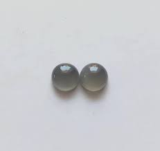 Gray Moonstone Cabochon Pair: 10x10mm Round Gemstones, 8.25 ...