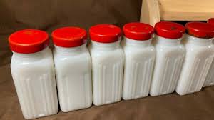 Griffith Milk Glass Spice Jar Set with Wooden Rack USA 1930s ...