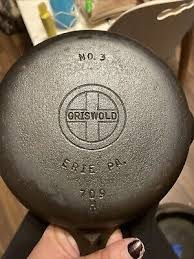 Griswold #3 Erie Pa cast iron skillet 709 H | eBay