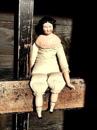 Vintage Tall 42cm German Bisque and Cloth Doll in Very Good ...