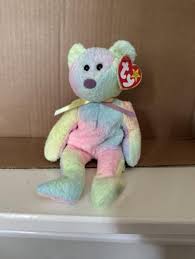 TY Beanie Baby GROOVY The Ty-Dyed Bear - Mint With Tags & Errors | Mercari