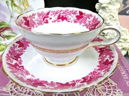 COPELAND Grosvenor tea cup and saucer pink mauve grapes Ivy ...