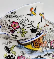 Royal Albert Crown China c.1917 Chinoiserie Hand Painted Cup & Saucer Set Teacup | eBay