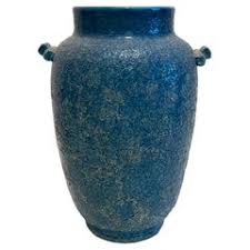 Egyptian Blue French Art Pottery Vase by Lachenal For Sale at 1stDibs