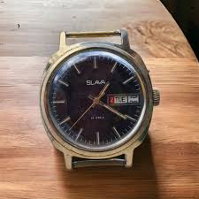 Mechanical Wristwatch Slava 26 Jewels Gilding Vintage USSR ...