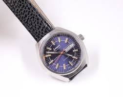 Vintage Swiss Automatic Watch: ETA 2789, Blue Dial - Etsy