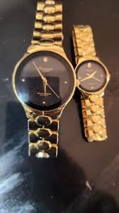 Precision by Gruen Diamond Quartz Gold-Tone His & Hers ...