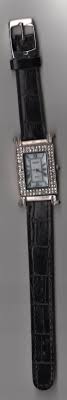Gruen Quartz Watch, Crystal Bezel, Black/White Reversible Leather Band. PreOwned | eBay
