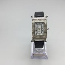 Gruen Tank Watch Women 24mm Silver Tone MOP Reversible Band Crystals New Battery | eBay