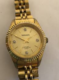Vintage GRUEN Ladies Bracelet Quartz Watch Water Resistant ...