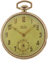 Vintage Gruen Semithin 17 Jewel Mechanical Pocket Watch ...