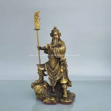 9'' brass sculpture folk home feng shui Military God of ...