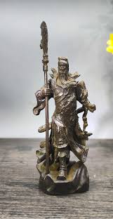 Vintage Bronze Carved Guanyu Statue. Home Decoration & Feng ...