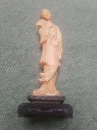 Vintage A. Santini Japanese Figurine with fan On Pedestal | eBay