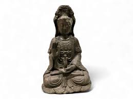 Sold at Auction: A RARE POLYCHROME WOOD SCULPTURE OF GUANYIN ...