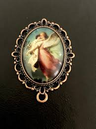 Guardian Angel With Child Rosary Copper Dark Tone Vintage ...