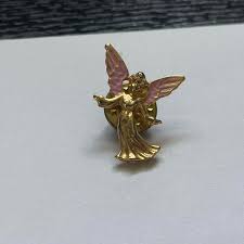 Pink and gold angel pin. #coquette #feminine #angel... | Depop