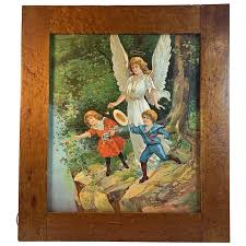 Similar Items to Guardian Angel in a Birds Eye Maple Frame