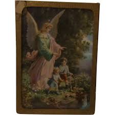 Picture Guardian Angel Antique German for Dollhouse. For ...
