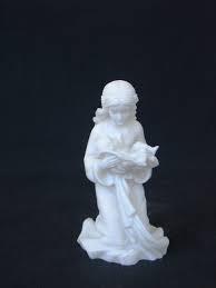 Mary holding baby Jesus statue made of Alabaster - eStatueShop