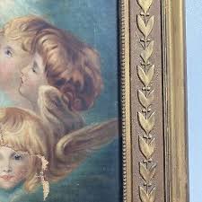 Antique Vintage Original Oil Painting -Five Blond Cherub Angels -Signed, 1879 | eBay