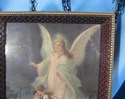 Guardian Angel Watching Over Children on Bridge Lindberg Heilige Schutzengel - Etsy New Zealand