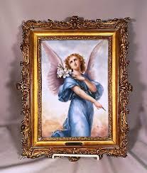 French Painted Porcelain Plaque Of An Angel Signed M. Viel 1897 | eBay