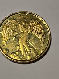 Vintage Guardian Angel Pocket Coin Token Gold Tone Religious ...