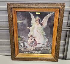 Sold at Auction: VINTAGE FRAMED GUARDIAN ANGEL PRINT